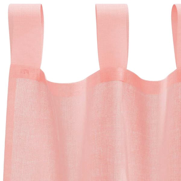 Voile gardiner med stångfickor 2 st rosa