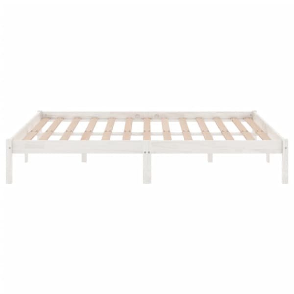 Sängram vit massivt trä 135x190 cm