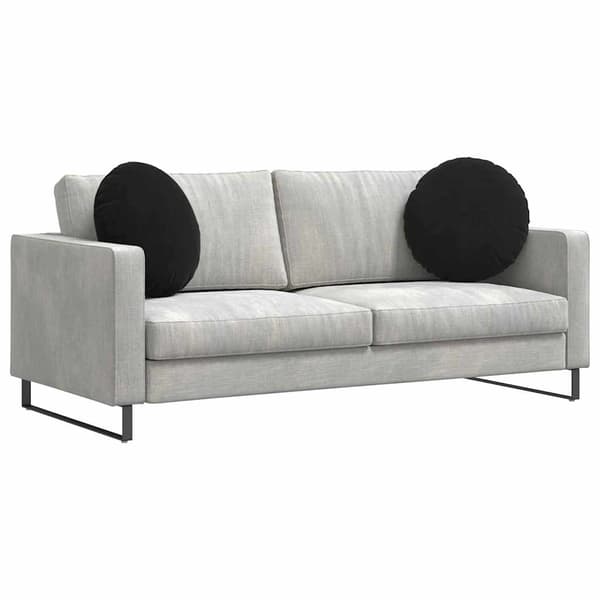 Sittkuddar 2 pcs Svart Ø50 x 19 cm Sammet