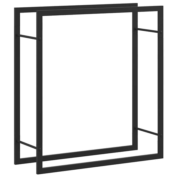 Vedställ matt svart 80x28x86 cm stål