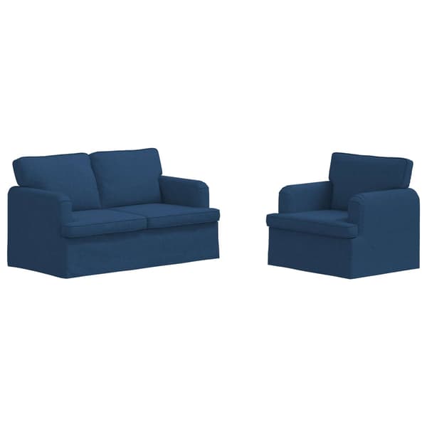 Soffset 2 pcs Blå 144 x 80 x 85 cm tyg