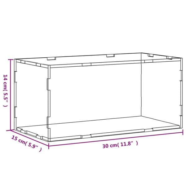 Displaylåda transparent 30x15x14 cm akryl