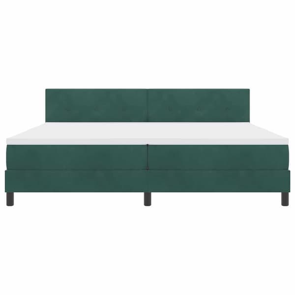Bäddfjäder med madrass Mörkgrön 200 x 200 cm Sammet
