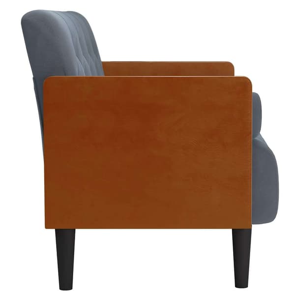 Loveseat soffa med dynor mörkgrå 110 cm sammet