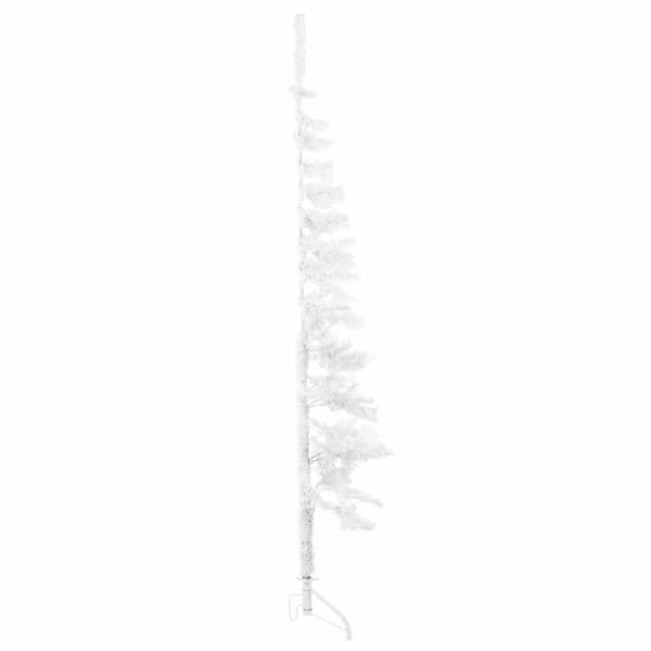 Smal halv plastgran med stativ vit 150 cm
