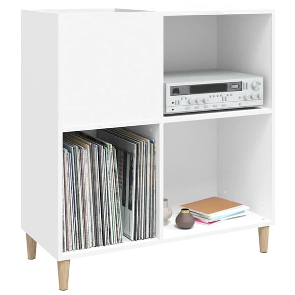 Stereobänk vit 84,5x38x89 cm konstruerat trä