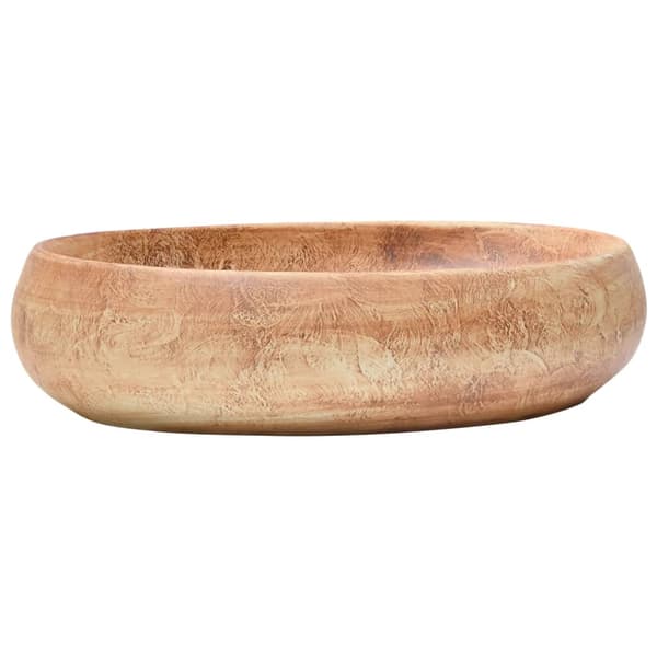 Handfat brun oval 59x40x15 cm keramik