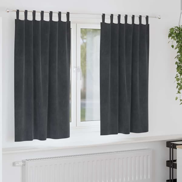 Mörkläggningsgardiner 2 st Ljusgrå 140 x 175 cm Sammet