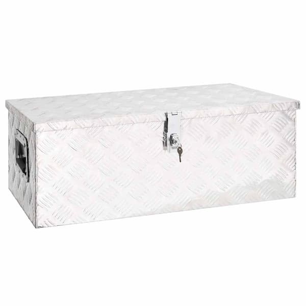 Förvaringslåda silver 80x39x30 cm aluminium