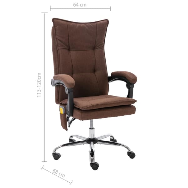 Massagekontorsstol brun tyg