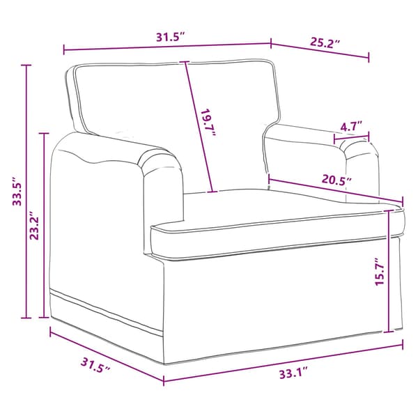 Soffa Mörkgrå 84 x 80 x 85 cm tyg