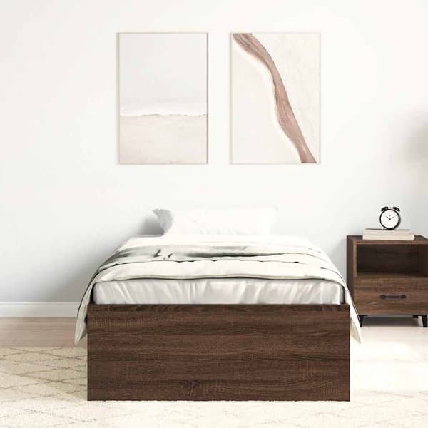 Sängram brun ek 90x200 cm