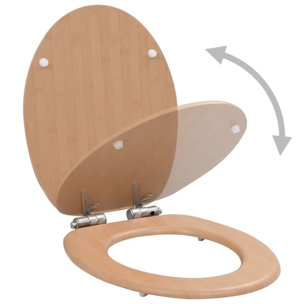 Toalettsits med mjuk stängning MDF bambu