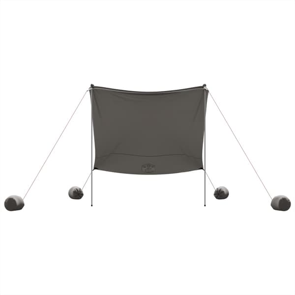 Strandskydd med sandpåsar grå 214x236 cm