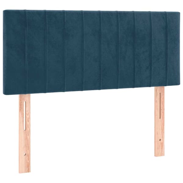 Ramsäng med madrass mörkblå 80x200 cm sammet