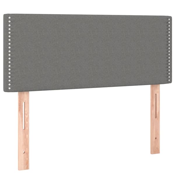 Ramsäng med madrass mörkgrå 90x200 cm tyg
