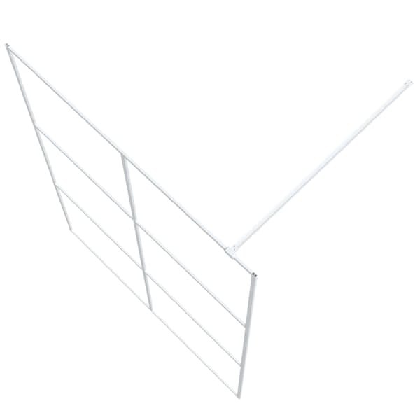 Duschvägg vit 140x195 cm klart ESG-glas