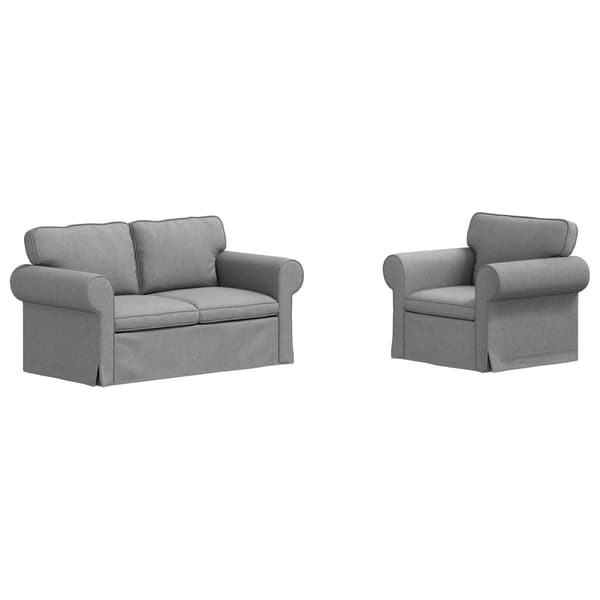 Soffset 2 pcs Ljusgrå 155 x 82 x 80 cm tyg