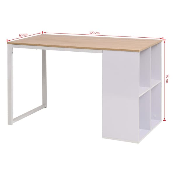 Skrivbord 120x60x75 cm ekfärg och vit