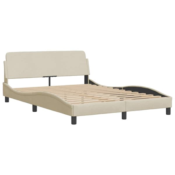 Bed Frame "Dover" Cream 140x200 cm Fabric