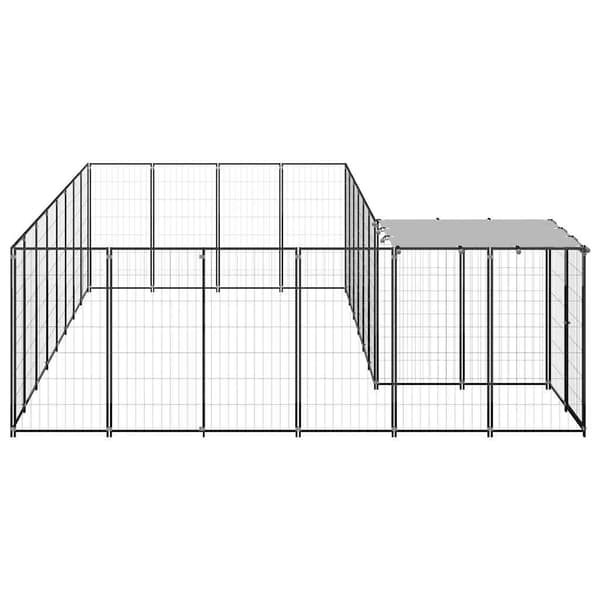 Hundgård svart 10,89 m² stål