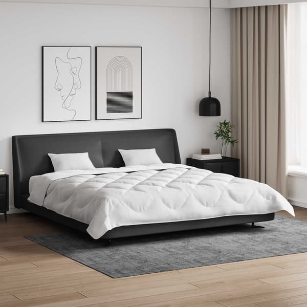 Duntäcke med Kuddar med kudde 3 pcs Vit Mikrofiber