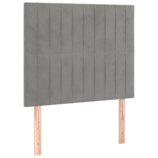 Ramsäng med madrass ljusgrå 80x200 cm sammet
