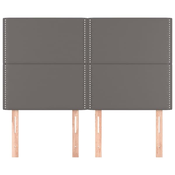 Sänggavel grå 144x5x118/128 cm konstläder