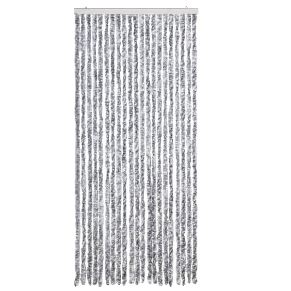 Insektsdraperi vit och grå 90x200 cm chenille