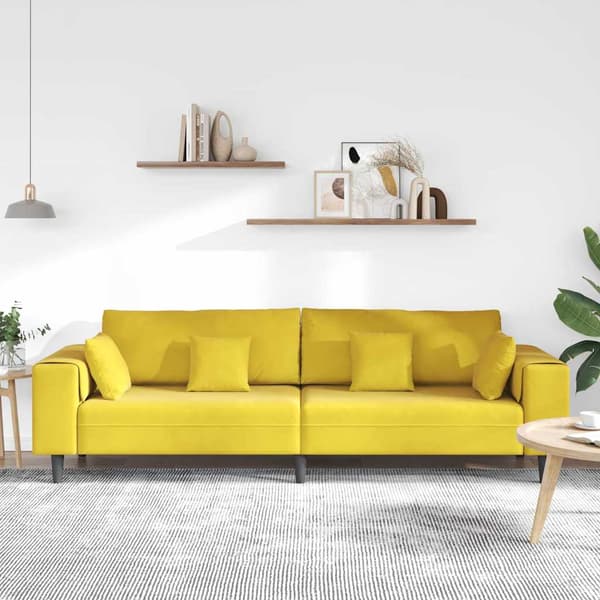 Soffa Gul 250 x 77 x 76 cm Sammet