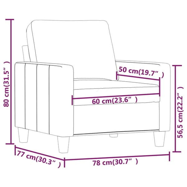 Fåtölj Grå 60 cm konstläder