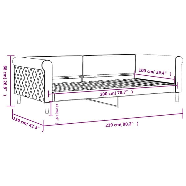 Dagbädd mörkgrön 100x200 cm sammet