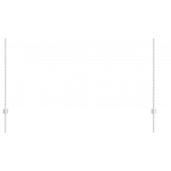 Stängselstolpe 5 pcs Silver 120 cm Stål