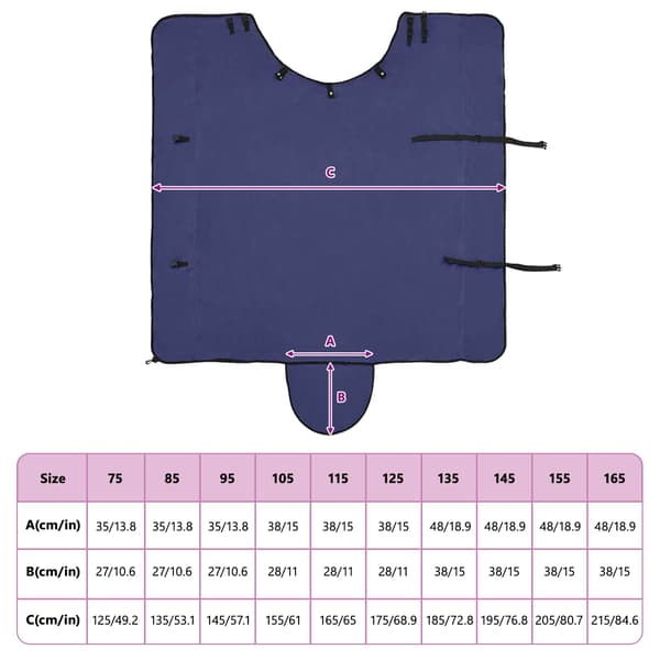 Hästdyna Mörkblå 145 cm Polyester Fleece
