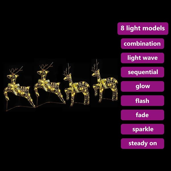 LED Renar med 80 LED-lampor 4 pcs Guld PET