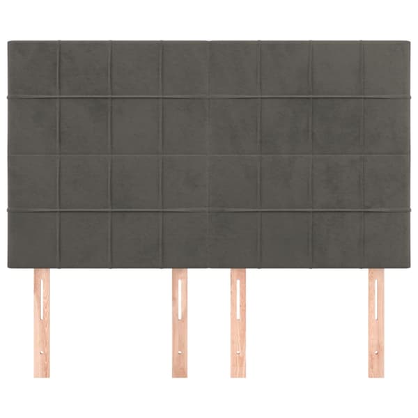 Sänggavel mörkgrå 144x5x118/128 cm sammet
