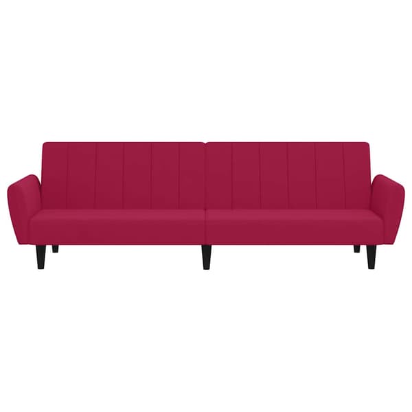 Bäddsoffa 2-sits vinröd sammet