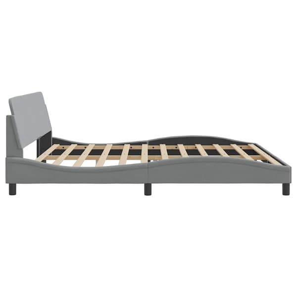 Bed Frame "Dover" Light Grey 200x200 cm Fabric