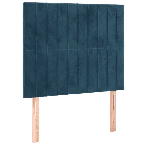 Ramsäng med madrass mörkblå 90x200 cm sammet