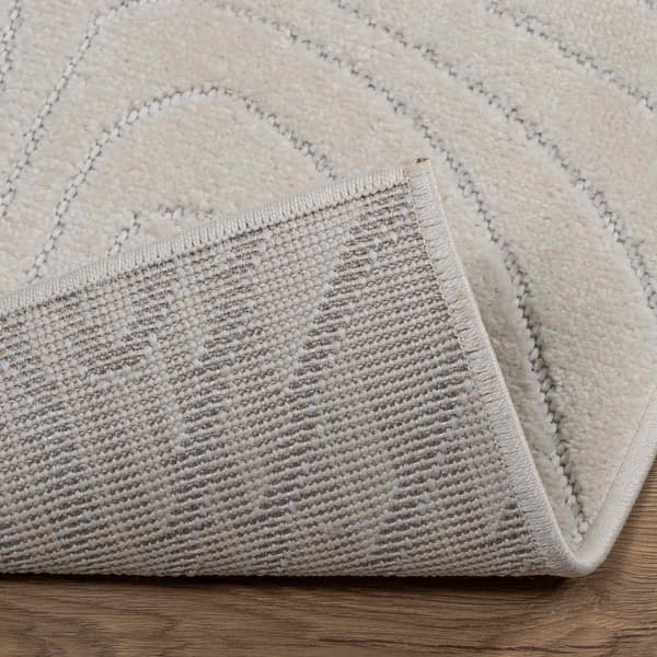 Områdesmattor Rektangulär PALMERAS Kräm 150 x 80 cm Polyester