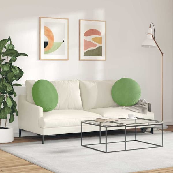 Sittkuddar 2 pcs Ljusgrön Ø50 x 19 cm Sammet