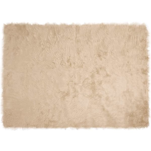 Fuskfäll matta TAFALLA Beige 160 x 230 cm Polyester