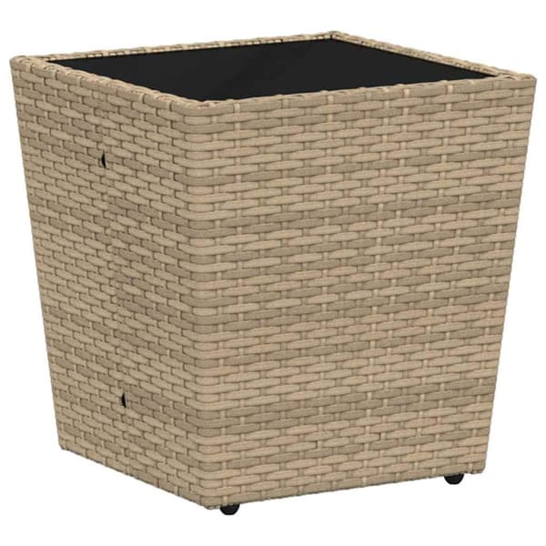 Trädgårds Bistro Set 3 pcs Beige konstrotting