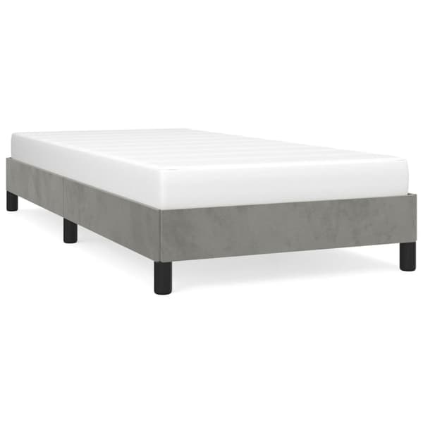 Sängram utan madrass ljusgrå 80x200 cm sammet
