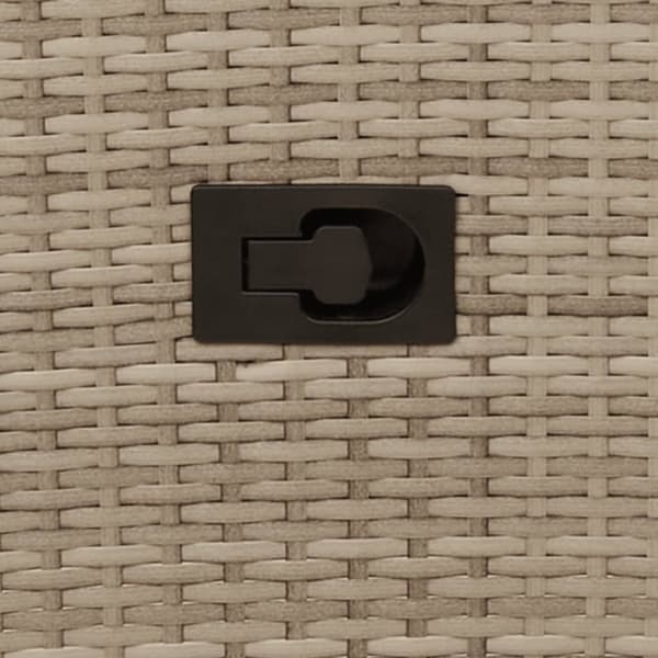 Trädgårdssoffa fällbar 2-sits med bord beige konstrotting