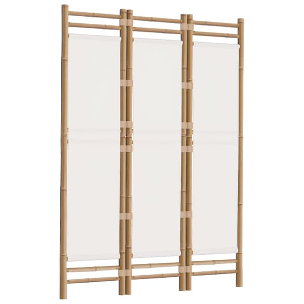 Rumsavdelare 3 paneler hopfällbar 120 cm bambu och kanvas