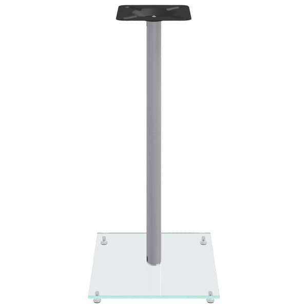 Högtalarstativ 2 st härdat glas 1-pelardesign silver