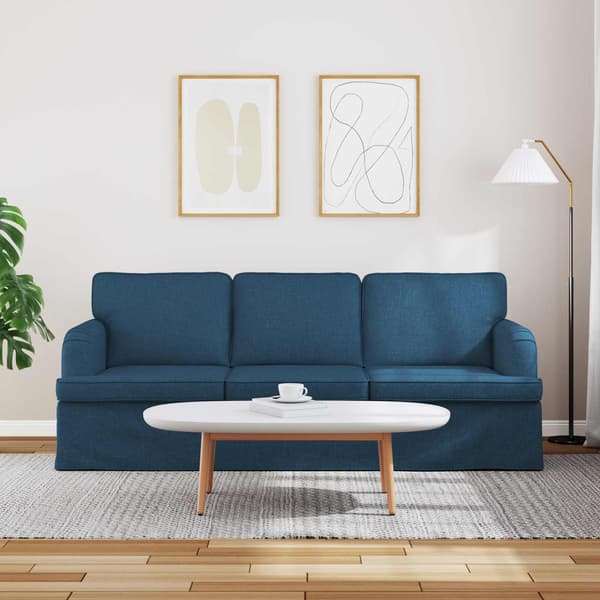 Soffa Blå 201 x 80 x 85 cm tyg