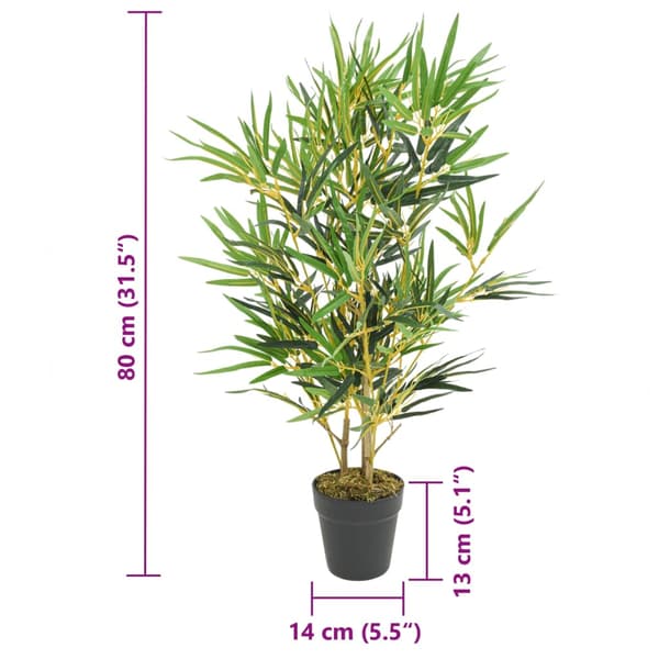 Konstväxt bambu 368 blad 80 cm grön