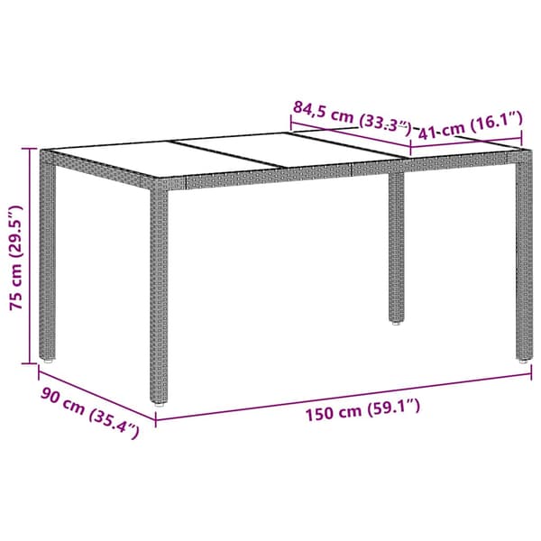 Trädgårdsmöbelset 5 pcs Ljusgrå konstrotting